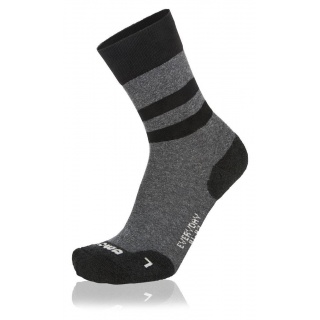 Lowa Day Sock Crew Everyday (Merino/Cotton) grey/striped - 1 Pair
